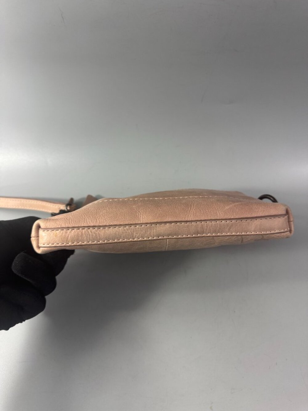 Frye Melissa Leather Crossbody Shoulder Bag Wristlet W Dust Bag Pale Pink - Picture 14 of 14